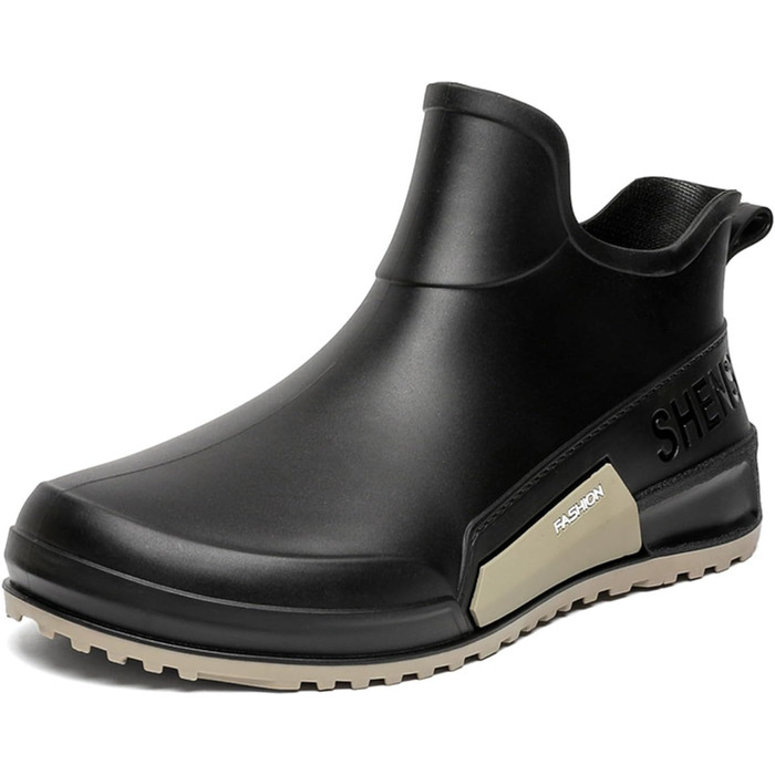 Гумові чоботи BILIKEYU для жінок та чоловіків, плоскі, нековзні, водонепроникні гумові чоботи для роботи, риболовлі, миття автомобіля, кухні, гумові чоботи, короткі чоботи, розмір 41, чорні