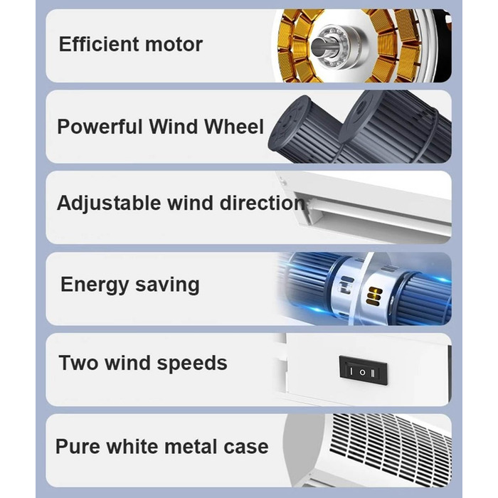 Повітряна завіса CUPLES для ресторану, комерційні машини для створення повітряних завіс, тихі енергозберігаючі дверні повітряні завіси, 2 швидкості, потужна, тиха, природний вітер (розмір 120 см)