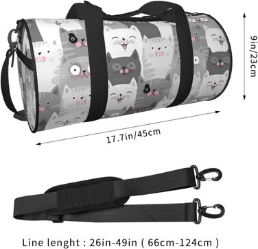 Дорожня сумка-мішок з милими сірими котиками, спортивна сумка для чоловіків та жінок