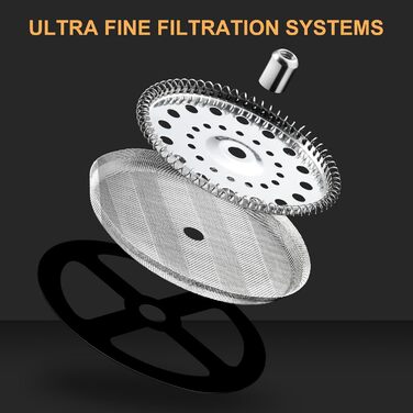 Кавоварка ParaCity French Press, фільтр з нержавіючої сталі та термостійкий скляний кавоварський прес, кавоварка холодного заварювання, хороша як подарунок для подорожей та дому (1000 мл)