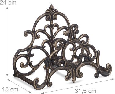 Тримач для садового шланга Relaxdays у вінтажному стилі, настінний, для 20м шланга, чавун, бронзовий колір