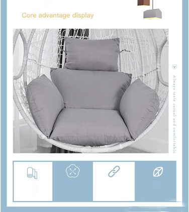 Подушка для підвісного крісла-гойдалки Подушка для підвісного крісла для використання на вулиці, в саду, на терасі, накладки на подушки для підвісних крісел-гойдалок (не включає підвісні крісла)