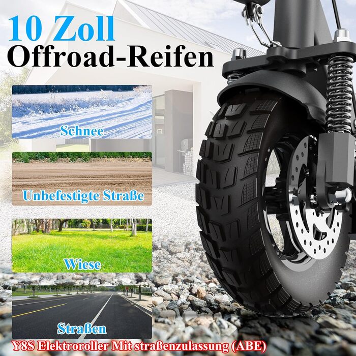 Електросамокат JOYOR E Серія Y, двигун 400/500 Вт, 48В/36В 26/18/13/8Ач, дальність ходу 25-110 км, 10 шини, алюмінієва рама, перед