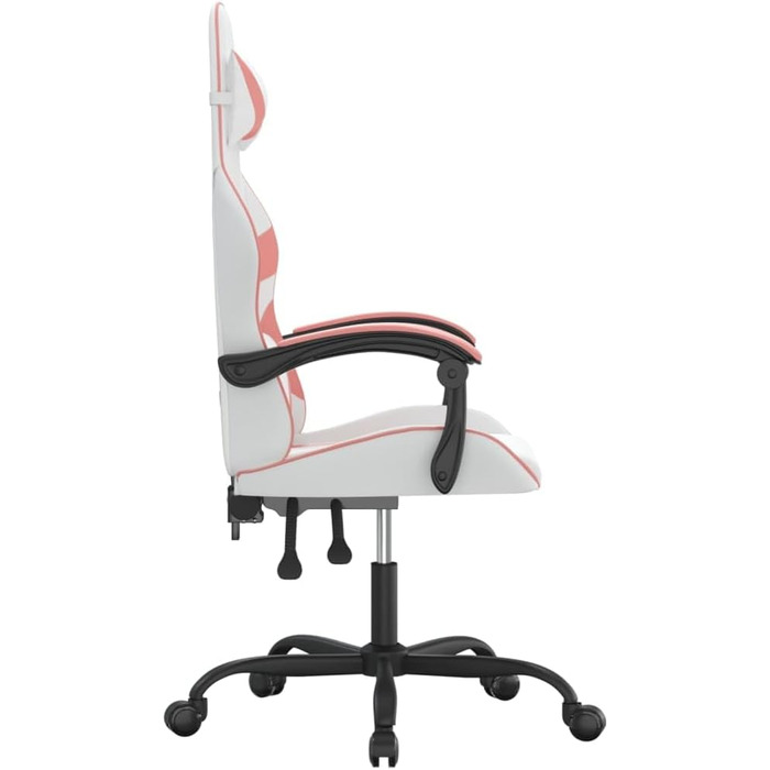 Ігрове крісло Gecheer Офісне крісло Ігрове крісло Ергономічне ігрове крісло Поворотне ігрове крісло Біле та рожеве зі штучної шкіри