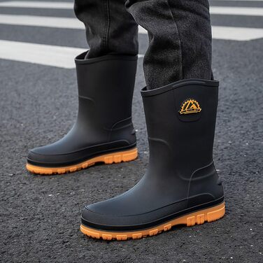 Чоловічі гумові черевики, взуття європейського зразка для носіння поза межами метро, нековзне гумове взуття для кухні, взуття для риболовлі на природі, розмір 44 EU, жовті