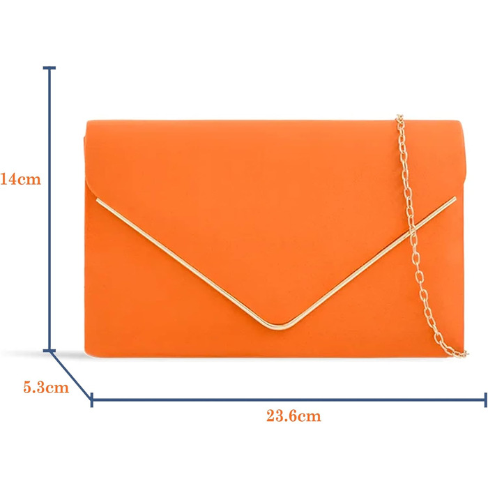 Жіноча сумочка fi9, однотонна, замша, для нареченої, випускного, весілля, вечора, вечірки, гаманець, середня, помаранчева