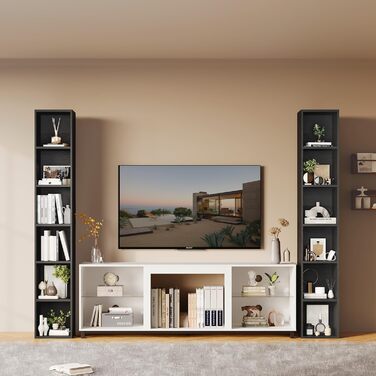 Книжкова полиця, 6-ярусна книжкова шафа, вузька книжкова полиця, окремостояча полиця, сучасна відкрита дерев&39яна полиця, для вітальні, спальні, офісу, кабінету, 23,5 x 30 x 181 см, чорна, 6 ярусів (30Ш x 181В см)