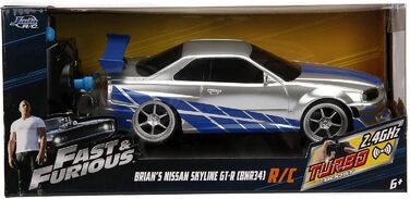 Функція турбо, радіокерована машина, дистанційна машина з пультом, вперед-назад, вліво-вправо, масштаб 124, синій/сріблястий, 34