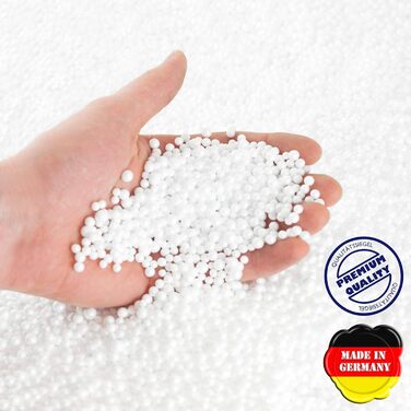 Пуф-мішок Lumaland (50 л) Компактний крісло-мішок з функцією 3-в-1 зручний стілець, практичний бічний столик та стильна підставка для ніг З гнучким наповнювачем з пінополістиролу Ø 25 x 45 см Світло-сірий