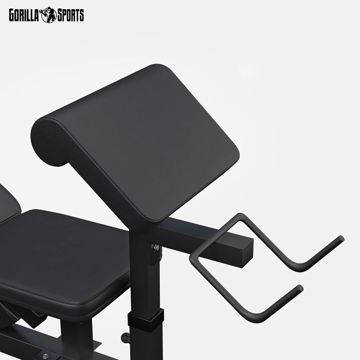 Багатофункціональна лава для штанги з регульованою стійкою для штанги, вежею для тяги найширшого хвата, верстатами &quotметелик&quot, згиначами ніг, чорний або білий колір - тренувальна лава, фітнес-станція, станція для тренувань