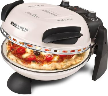 Електрична піч для піци G3Ferrari Delizia G1000617 Icy Cream - обмежена серія - до 400 градусів з вогнетривким натуральним каменем/піцою та багато іншого. за 3 хвилини / також для столу та саду