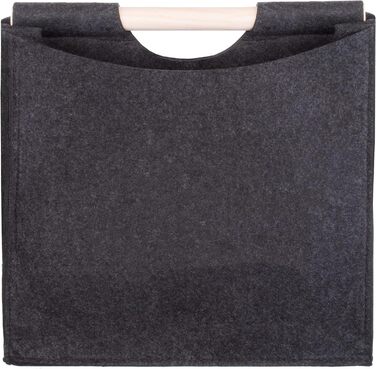 Стійка для газет Brandsseller Felt з дерев&39яною ручкою, приблизно 31 x 30 x 18 см, кошик/кишеня для газет - Читання - це як мріяти з відкритими очима - Антрацит