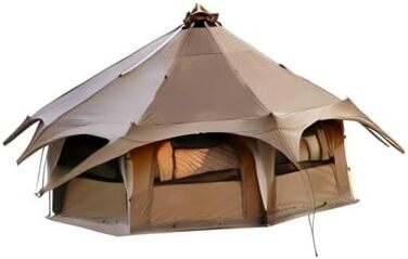Намет TOMOUNT Tipi, бавовняний намет, полотняний пірамідальний юртовий намет на 6-8 осіб, великий сімейний намет для глемпінгу, кемпінгу, походів, фестивалів, вечірок, весіль, музичних фестивалів