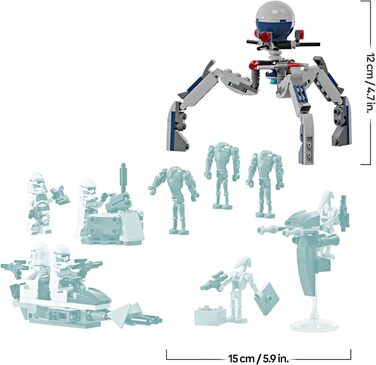 Конструктор LEGO Star Wars 75372, Бойовий Набір Клонів та Бойових Дроїдів, 215 деталей