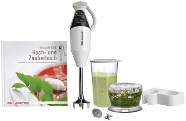Занурювальний блендер ESGE Zauberstab M 160 G Gourmet 90610, 160 Вт, 2 швидкості до 15 000 об/хв, ергономічна ручка, надійний двигун, з аксесуарами, Made in Switzerland