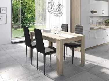 Обідній стіл byLIVING Nori/Сучасний кухонний стіл під дуб/Двосторонній висувний стіл чорного або білого кольору/Великий стіл / 160 x 90, В 75 см 160 x 90, В 75 см Коричневий