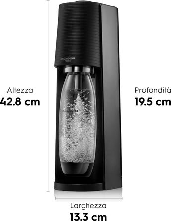 Виробник газованої води SodaStream Terra Black Value Pack x3 з 2 1 л і 1 пляшкою 1/2 л можна мити в посудомийній машині та 1 циліндром Quick Connect, акрил, чорнозем