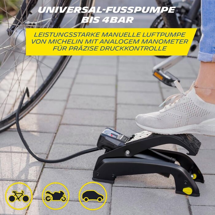Одноциліндровий аналоговий ножний насос MICHELIN універсальний