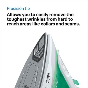 Парова праска Braun TexStyle 1 SI 1040GR - праска з підошвою SuperCeramic, вертикальна подача пари, 2000 Вт, зелена