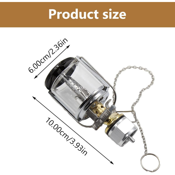 Газовий кемпінговий ліхтар із кришкою. Портативний пропановий ліхтар для освітлення намету. Міцне та тепле світло для кемпінгу на свіжому повітрі.
