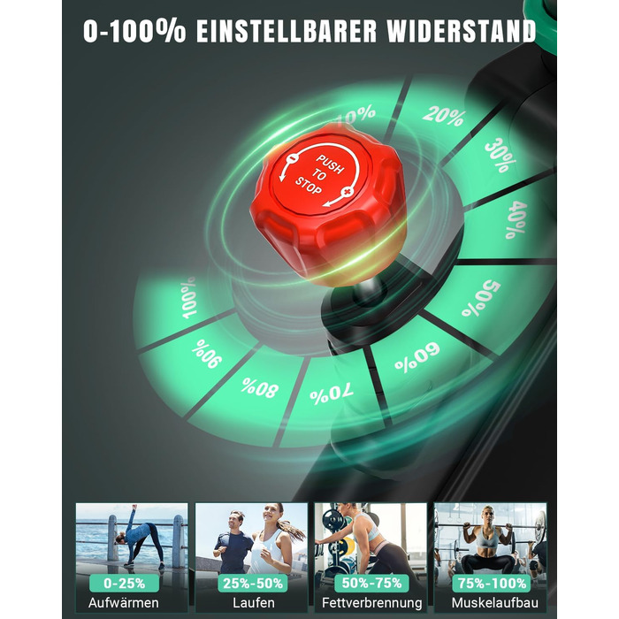 Новий велотренажер, домашній велотренажер DMASUN, регульований опір, надзвичайно зручне сидіння та чохол для сидіння, великий тримач для планшета, тихий та стабільний фітнес-велотренажер для дому, витримує до 160 кг, зелений - Покращено тертя