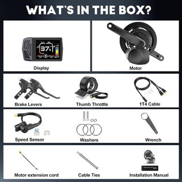 Комплект двигуна TSDZ2B 36V 250W для електровелосипеда (2024)