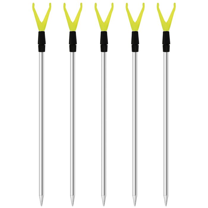 Телескопічний тримач для вудки Zite Fishing 75-135 см Рибальські аксесуари Підставка для вудки для лову форелі та коропа - Алюмінієва підставка для вудки з виїмкою для волосіні, тримач для вудки, рибальська підставка, 5 шт.