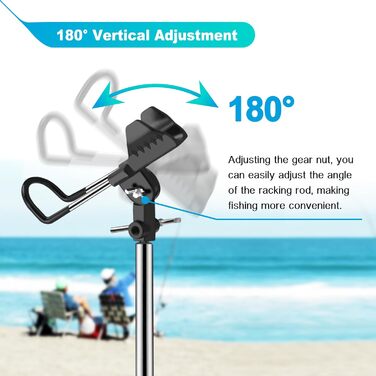 Тримач для вудки, багатофункціональний тримач для вудки з нержавіючої сталі, регульований на 360 та знімний, зручний для перенесення, подарунок для чоловіків, День батька, день народження (2 шт.)