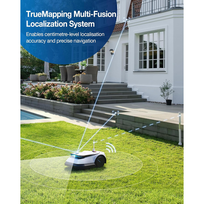 Роботизована газонокосарка ECOVACS Goat G1-2000 зі стійким гаражем та модулем автоматичного підключення, бездротовий периметр для