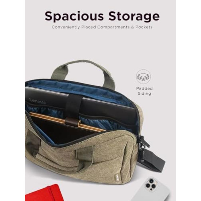 Сумка для ноутбука Lenovo для 39.6 см (15.6 дюйма) T210, коричнева, 15.6 зелена