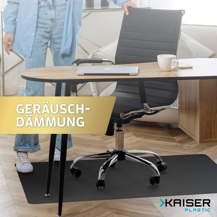 Захисний килимок для підлоги Kaiser, чорний, 120x150 см - килимок для столу, чорний - килимок для стільця - нековзний килимок для стільця - захисний килимок для офісних стільців - килимок для стільця, 120 x 150 см