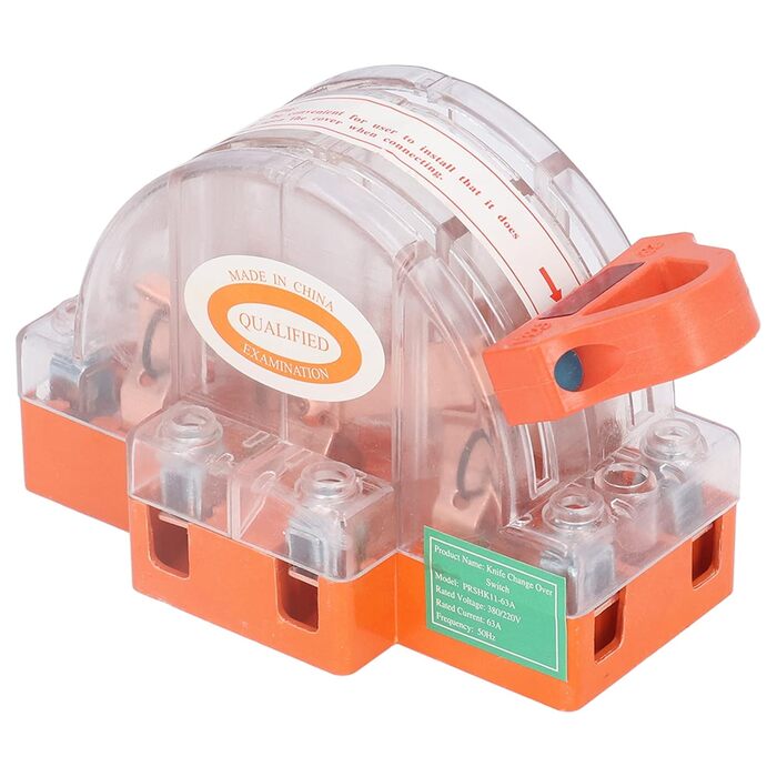 Перемикач ножа-2P 63A Чиста мідь LED двонаправлений подвійний кидок, конструкція монтажного кільця, протиударна конструкція, прозора оболонка, велика рамка, для промислових підприємств