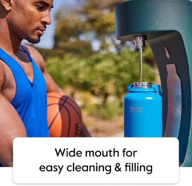 Виняткова якість, потрійна ізольована пляшка для води з нержавіючої сталі та міді, з кришкою з носиком, 1,8 л, Champion Blue Champ