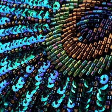 Клатч жіночий Kwolf Павичче сяйво, вінтажний стиль, з паєтками та перлами, блакитно-павичий, універсальний розмір. Ідеально для весілля, вечірки, коктейлю.