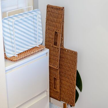 Складані кошики для одягу, Складані кошики з паперової мотузки з натуральних інгредієнтів для організації, Міцні кошики з ручками, Організатори для шаф та полиць, Складані кошики для одягу (чорний, M) Чорний M