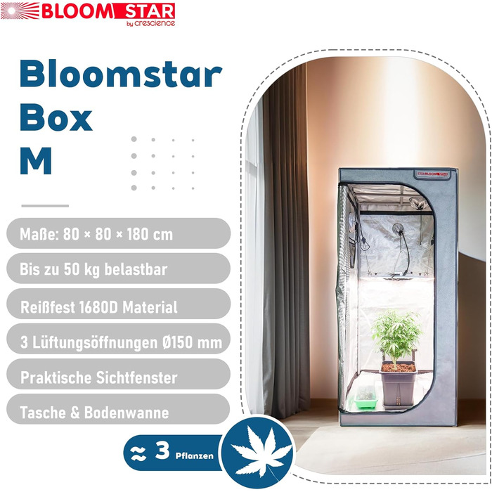 Міцний гроубокс для вирощування в приміщенні з тканиною 1680D, світлонепроникний, з відбиваючим майларом, сталевим каркасом, ідеальний для домашнього вирощування та гідропоніки, 80x80x180