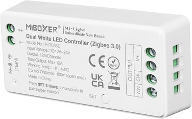 Диммер Milight Miboxer Zigbee3.0, одноколірний контролер світлодіодної стрічки, 12 В/24 В, сумісний із додатком Zigbee Storeo Echo / голосовим керуванням, (FUT035z)