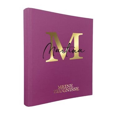 Персоналізована папка для дитячих табелів успішності з іменем Папка для початкових документів для дівчаток та хлопчиків Лляна папка для табелів успішності для організації сертифікатів (ягідна)