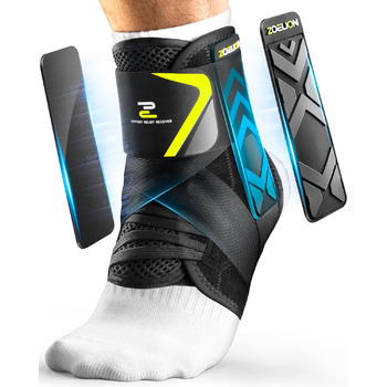 Бандаж для гомілковостопного суглоба швидкого застібання з автоматично формуваними стабілізуючими накладками, облягаючий бандаж для чоловіків та жінок, бандаж для гомілковостопного суглоба при розтягненнях, відновлення після травм, спортивний, розмір S Чо