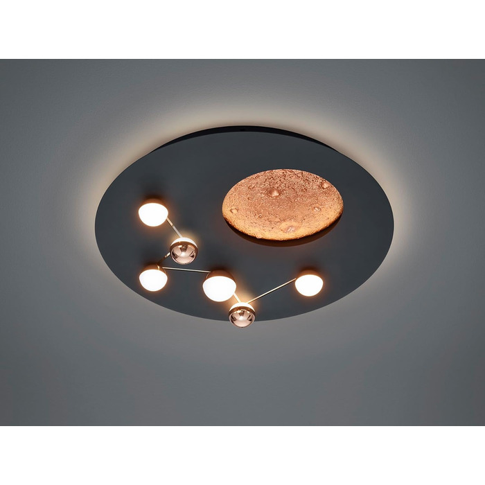 Стельовий LED-світильник Trio Leuchten Zodiac 644810132, матовий чорний метал, 42 Вт, з перемикачем диммера (Чорний матовий/Кава)