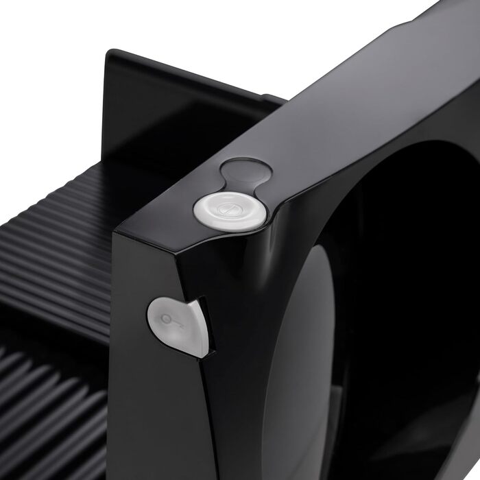 Харчовий слайсер ЧОРНИЙ Зроблено в EU I Компактний електричний слайсер, Хліборізка Ø 170 мм лезо з нержавіючої сталі 2в1 Регульований 0-17 мм, без бісфенолу А 100 Вт (142420002) Чорний RS42, 42