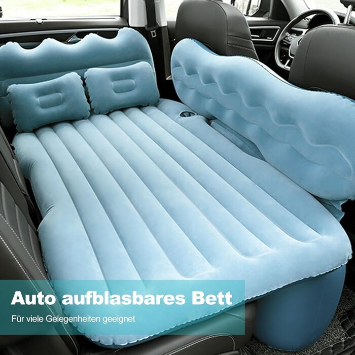 Надувний матрац Ergocar для автомобіля, кемпінгу, надувний матрац для 2 осіб з подушкою, надувний матрац для позашляховиків, мінівенів, диванів, надувних ліжок для гостей на відкритому повітрі, піщаний пляж, M-темно-зелений