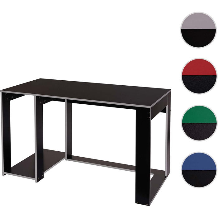 Письмовий стіл Mendler HWC-J26, комп&39ютерний стіл, офісний стіл, 120x60x76 см - чорно-сірий