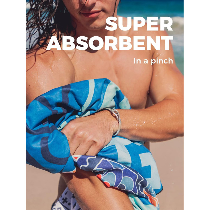 Пляжний рушник з мікрофібри OCOOPA, швидковисихаючий, великий 200x145 см, суперпоглинаючий, без піску, для чоловіків та жінок XL-2