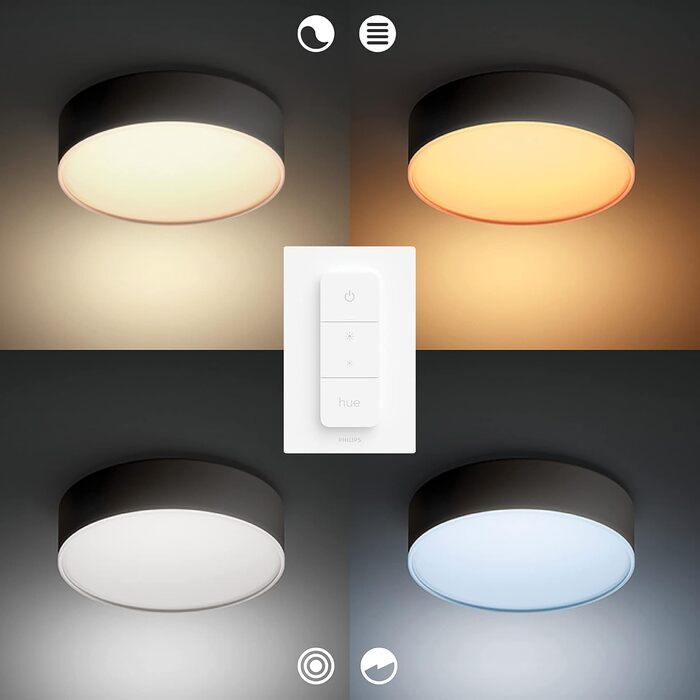 Стельовий світильник Philips Hue Enrave з димером, S, чорний