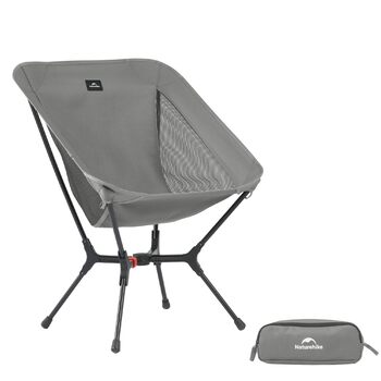Крісло для кемпінгу Naturehike, складне, надлегке розкладне крісло компактний розмір у упаковці та міцна конструкція для кемпінгу, пікніків та активного відпочинку на свіжому повітрі, походи (сірий M) сірий S