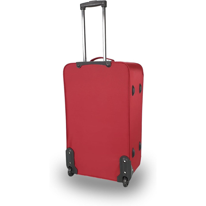 Дорожня валіза-візок SIGN Fabric Suitcase з коліщатками (ручна поклажа, середня, велика, дуже велика) (червона, ручна поклажа (51 см)) Ручна поклажа (51 см) червона