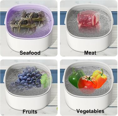 Набір чаш для кухонних ситечок Двошаровий кошик для миття їжі ємністю 8 л, необхідні для приготування кухонні аксесуари для помідорів, огірків, полуниці, персиків, м'яса, риби, креветок Lambo сірий фіолетовий білий