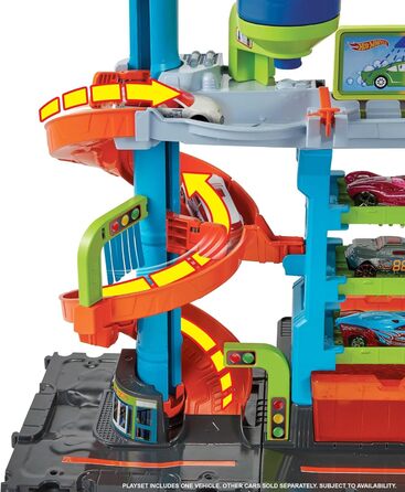 Автомобільна гоночна траса Hot Wheels City з мийкою, з ефектом зміни кольору, включаючи 1 іграшкову машину, іграшку-машину, іграшк