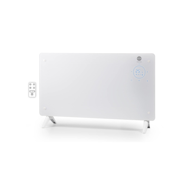 Скляний конвектор MACOM Enjoy & Relax 937 Thermo-Glas, елегантний обігрівач із загартованого скла, швидкий нагрів, 1000/2000 Вт, Tlc, 24-годинний таймер, термостат, настінний монтаж (кріплення в комплекті)
